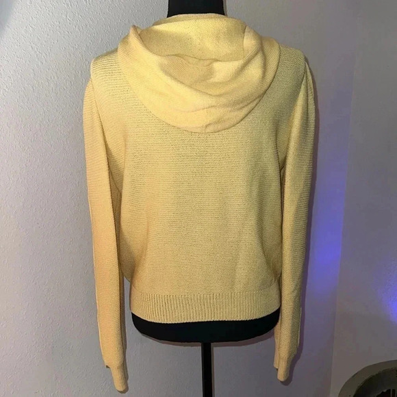 St. John by Marie Gray Women’s Buttery Yellow Hooded Cardigan Sweater Jumper M - Picture 6 of 16